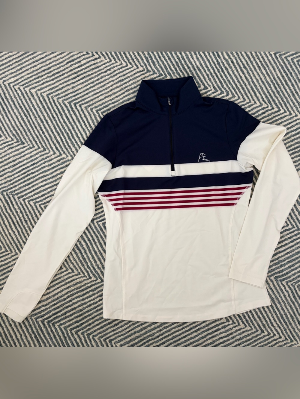 Rhoback Navy, White & Red Quarter-Zip